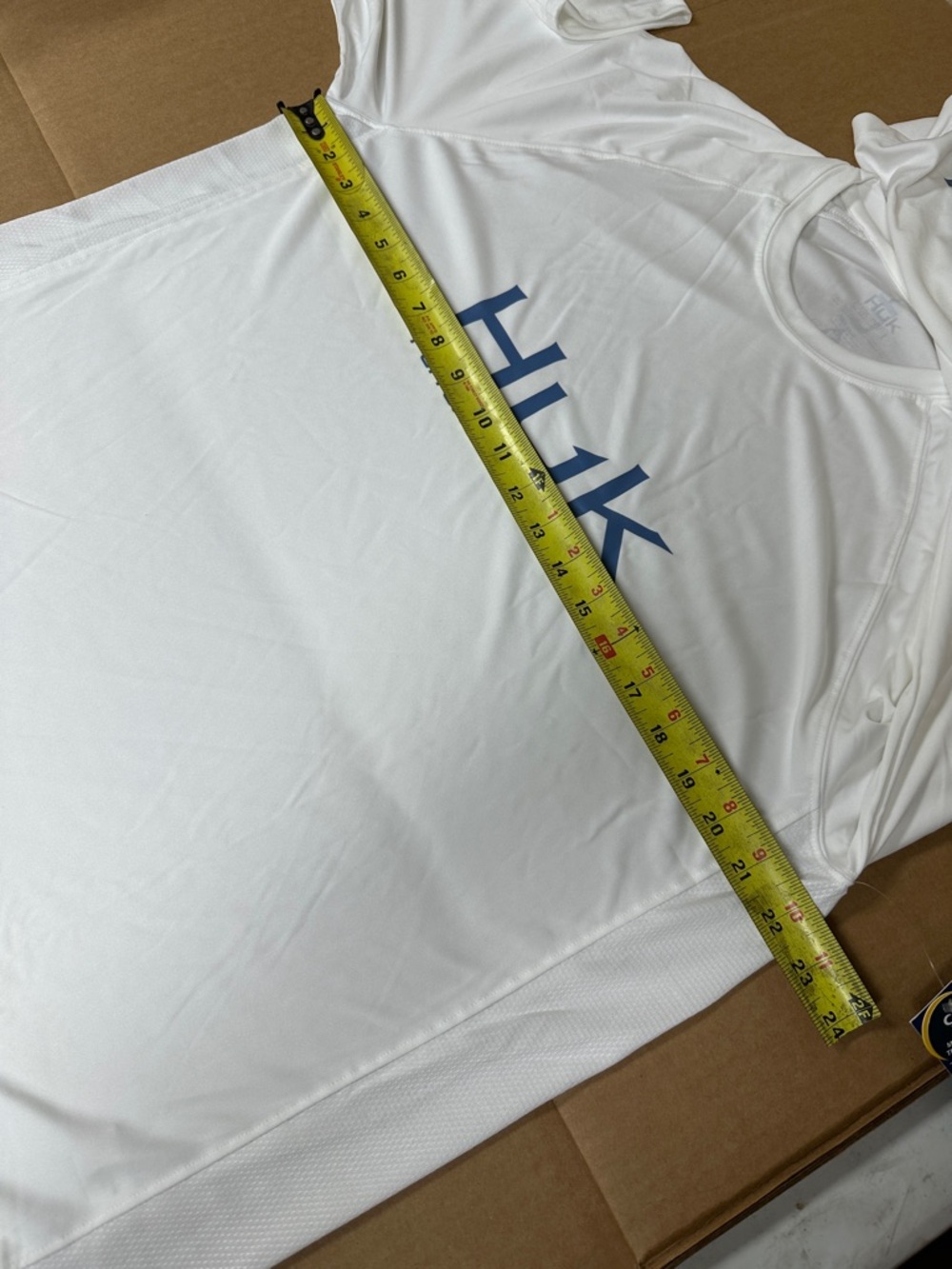 ##111, Size 111, NWT Huk White LS Performance Fishing Tee with Blue Logo - Picture 3 of 8